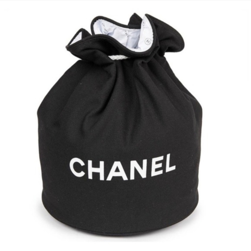 Black Canvas Drawstring Bag